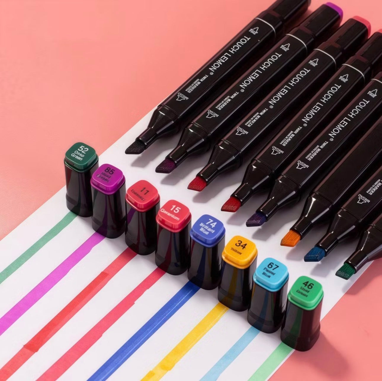 48 Marcadores Touch Dual - Colores Vibrantes para Arte, Estudio y Diseño